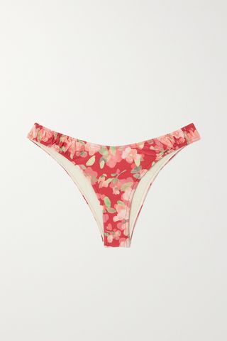 + Net Sustain Curve Ruched Floral-Print Stretch-Econyl® Bikini Briefs