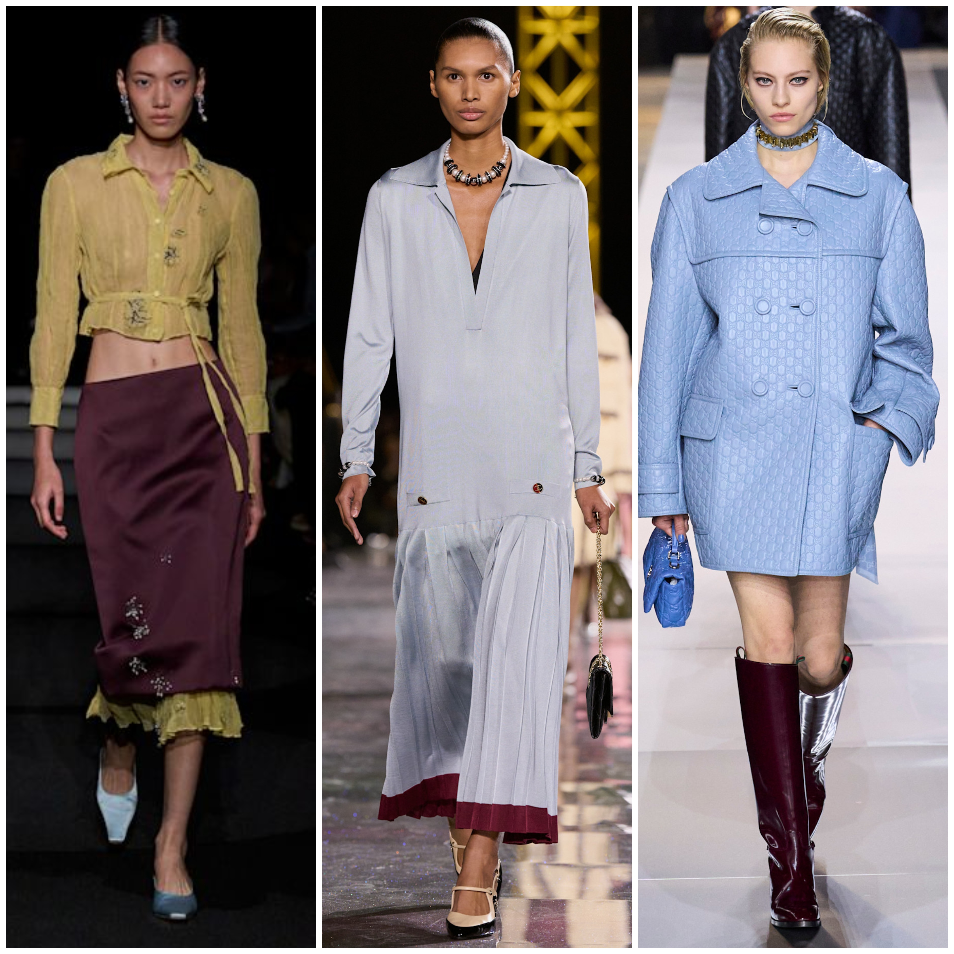 color combinations on the runways of altuzarra, chanel, and gucci