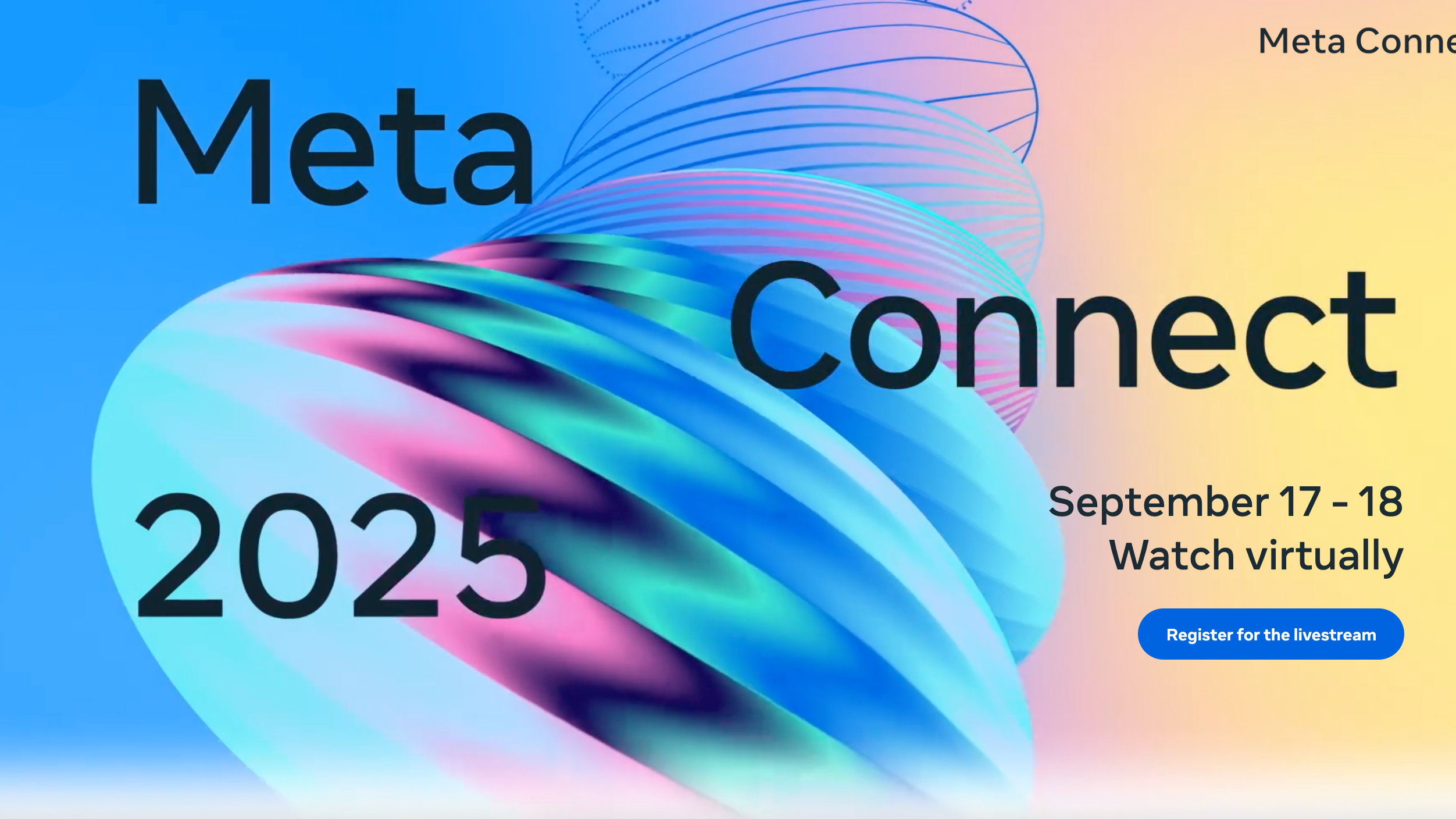 The logo and homepage for Meta Connect 2025