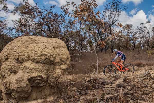 Sarah White - second place overall in the elite women's event - during stage 3 of the 2018 Crocodile Trophy