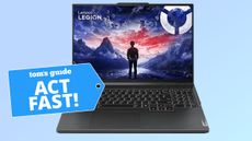Lenovo Legion Pro 51 gaming laptop in front of a light blue background.