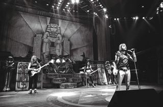 Iron Maiden sounchecking during the Powerslave tour
