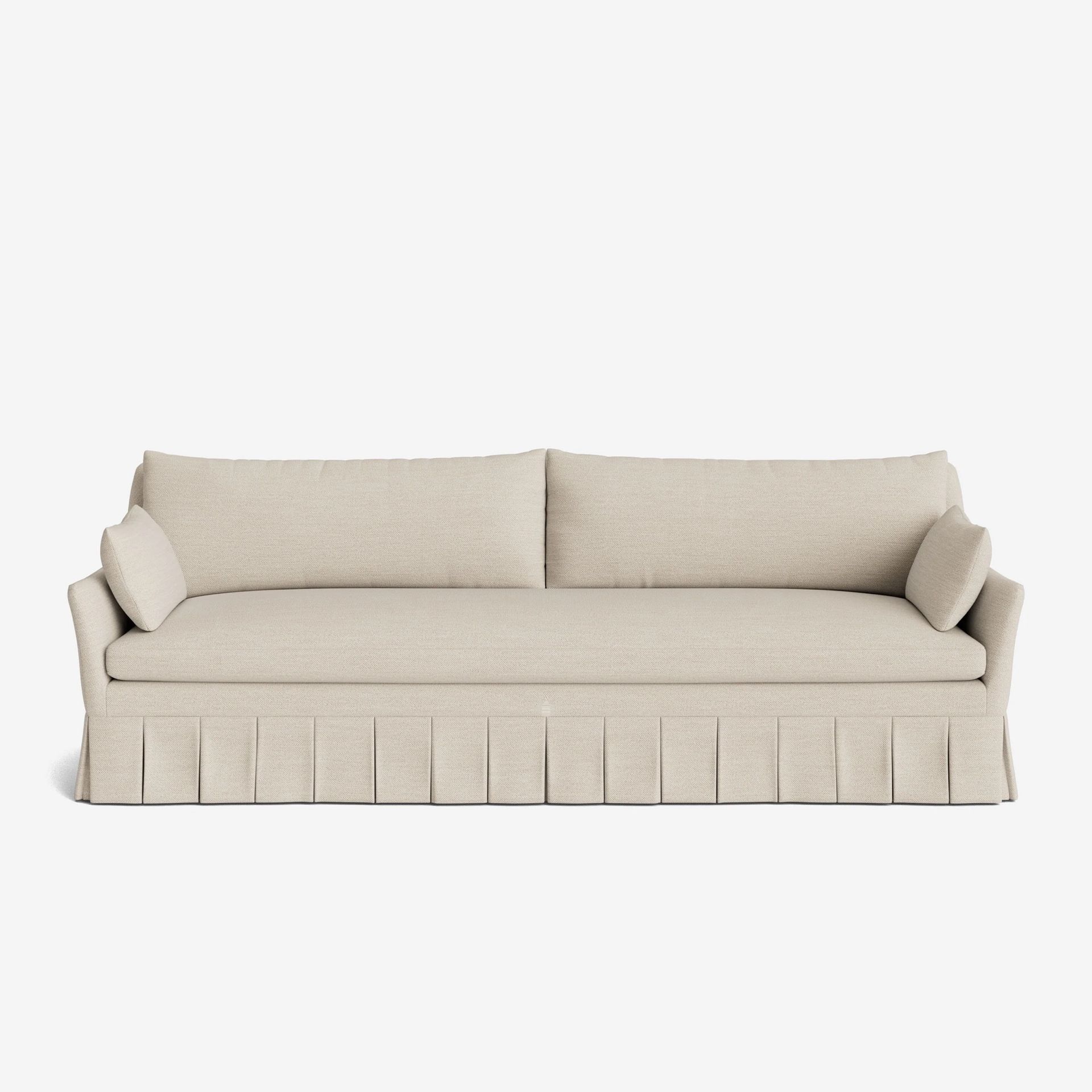 cream pleated sofa by Lulu and Georgia