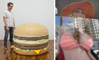 Left: Tom Friedman, Big Big Mac, 2013; Right: Shop window mannequin