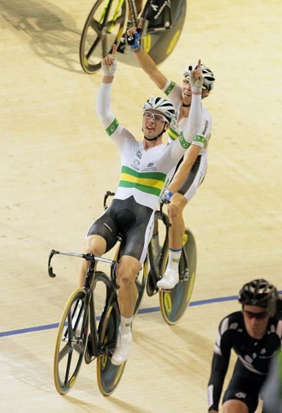 Joy for Australia as they win the men's Madison.