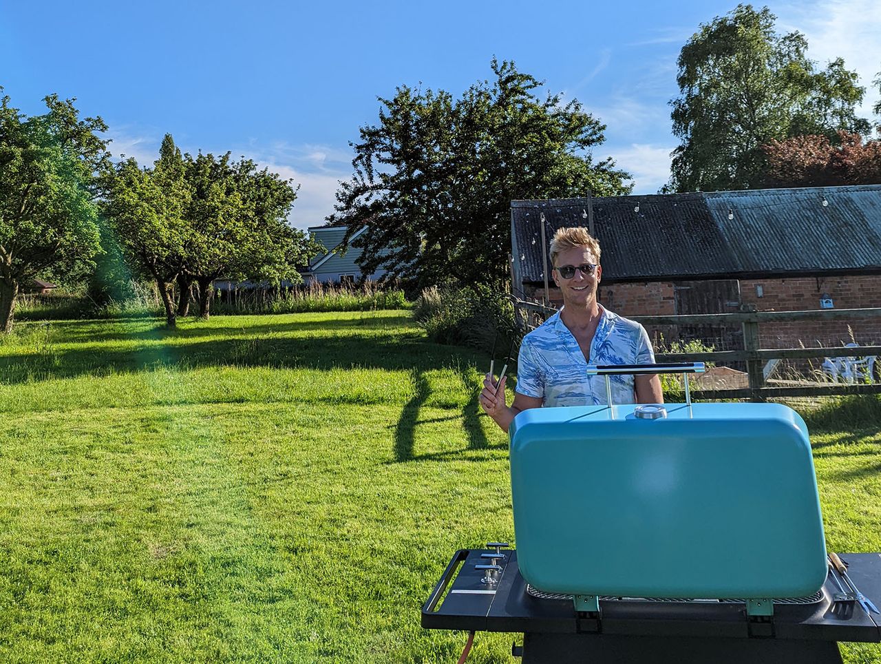 Pip Rich cooking on the Heston Everdure gas bbq