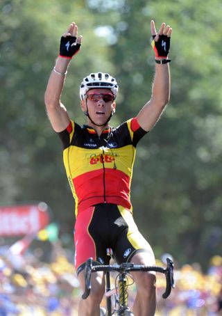 Philippe Gilbert wins, Tour de France 2011, stage one