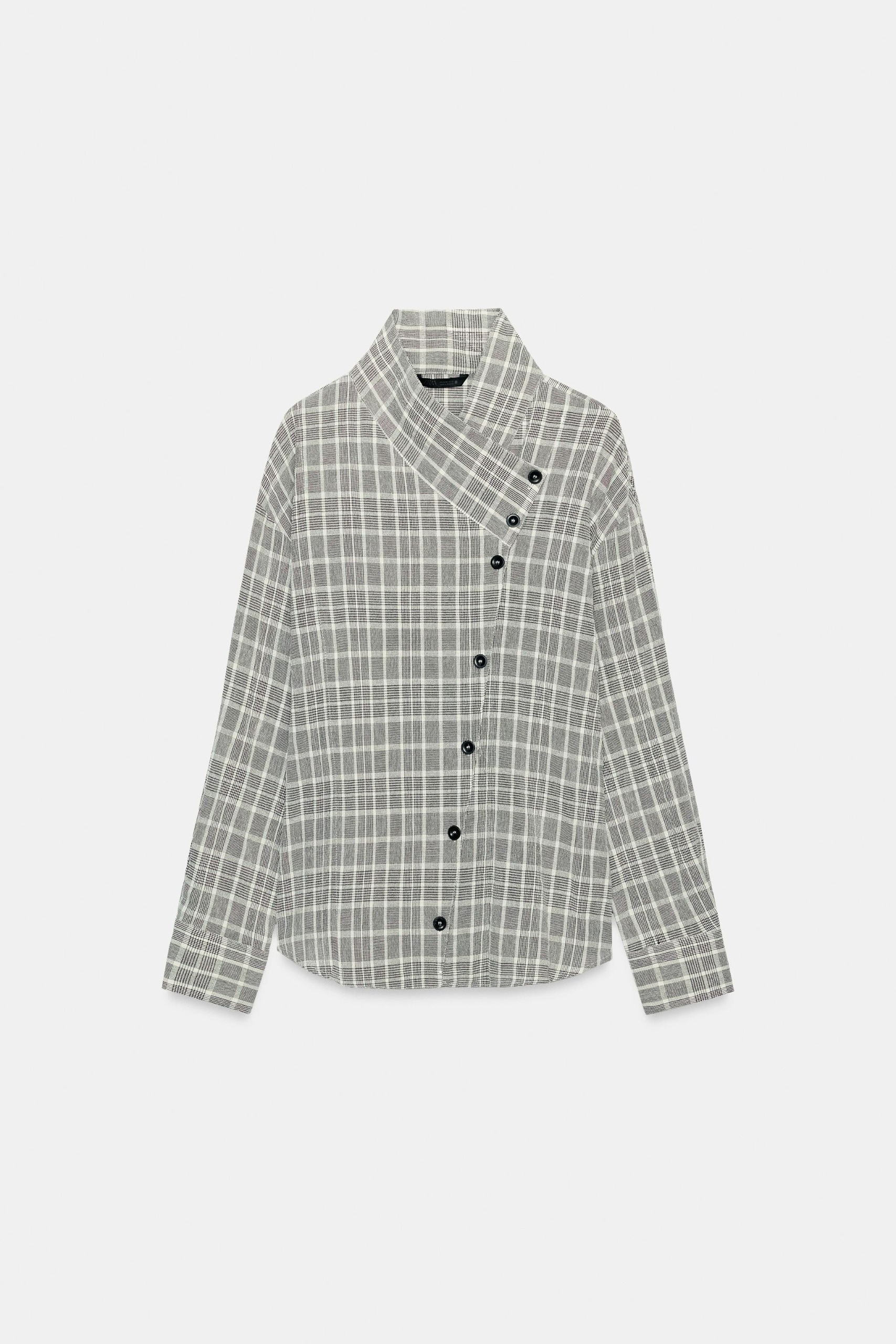 ZARA, Plaid Wrap Shirt