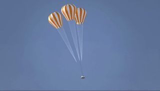 Orion Capsule 2017 Test Flight Parachute Descent
