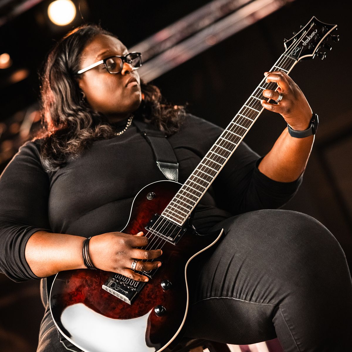 A photo of the Jackson Pro Series Signature Diamond Rowe Monarkh DR12MG