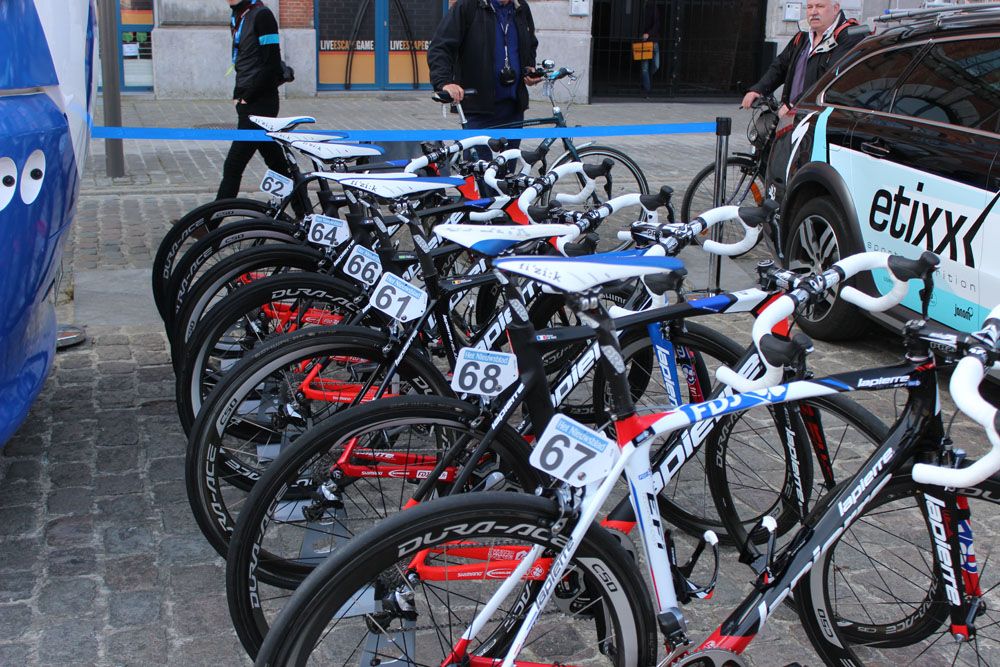 FDJ bikes all in a row
