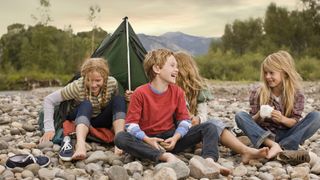 camping with kids: kids having fun camping