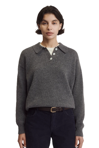 & Daughter Edith Polo Shirt in Derby Grey