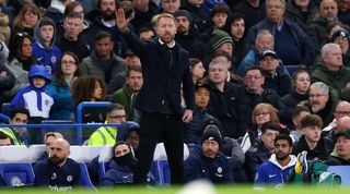 Chelsea manager Graham Potter during the Blues' 2-0 defeat at home to Aston Villa.