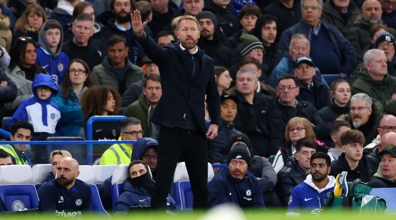 Chelsea manager Graham Potter during the Blues&#039; 2-0 defeat at home to Aston Villa.