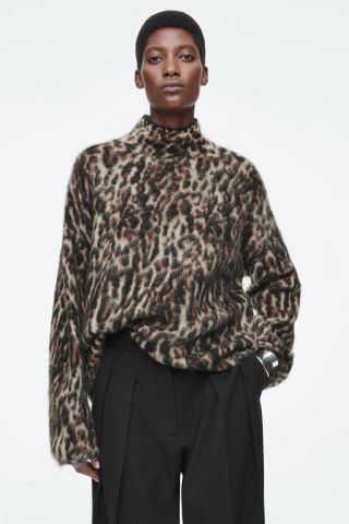 Leopard-Jacquard Mohair-Blend Jumper