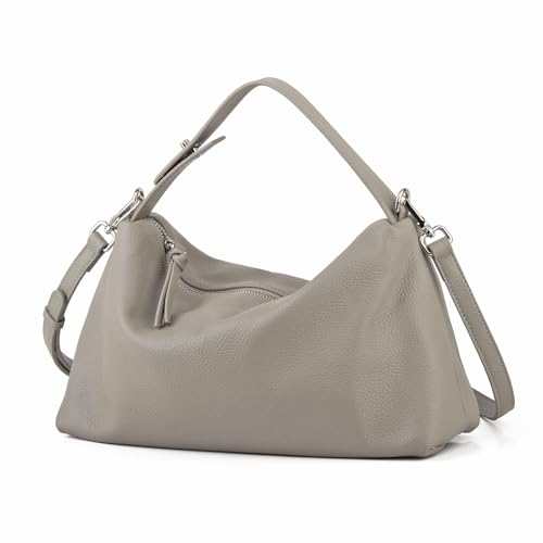 Donnain Cross Body Bags for Women: Genuine Leather Tote Bag Hobo Bag Ladies Handbag Adjustable Strap (off White)