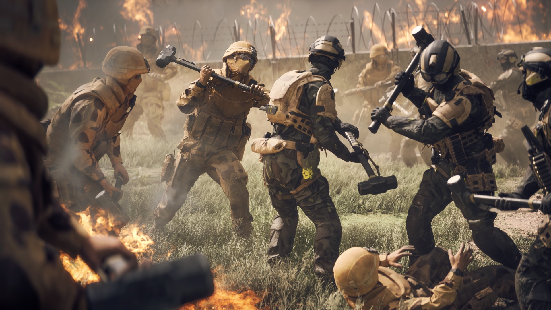 Two armies fight using only sledgehammers in Battlefield 6