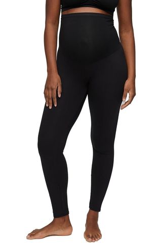 Motherhood Maternity Women's Essential Stretch Secret Fit Over the Belly Leggings