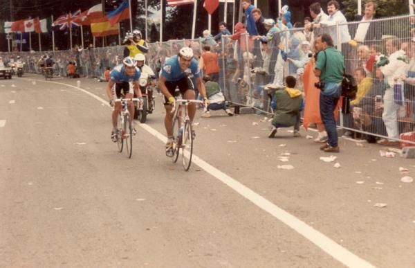 A young Franco Ballerini racing in 1986