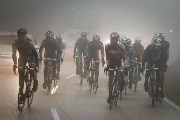 The front group climbing the Puig Major in some of the worst conditions this mountain has seen.