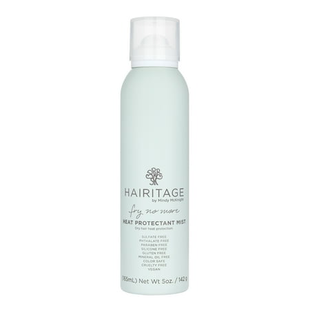 Hairitage Heat Protectant Spray for Re-Heat Styling on Dry Hair + Absorbs Oil, 5oz