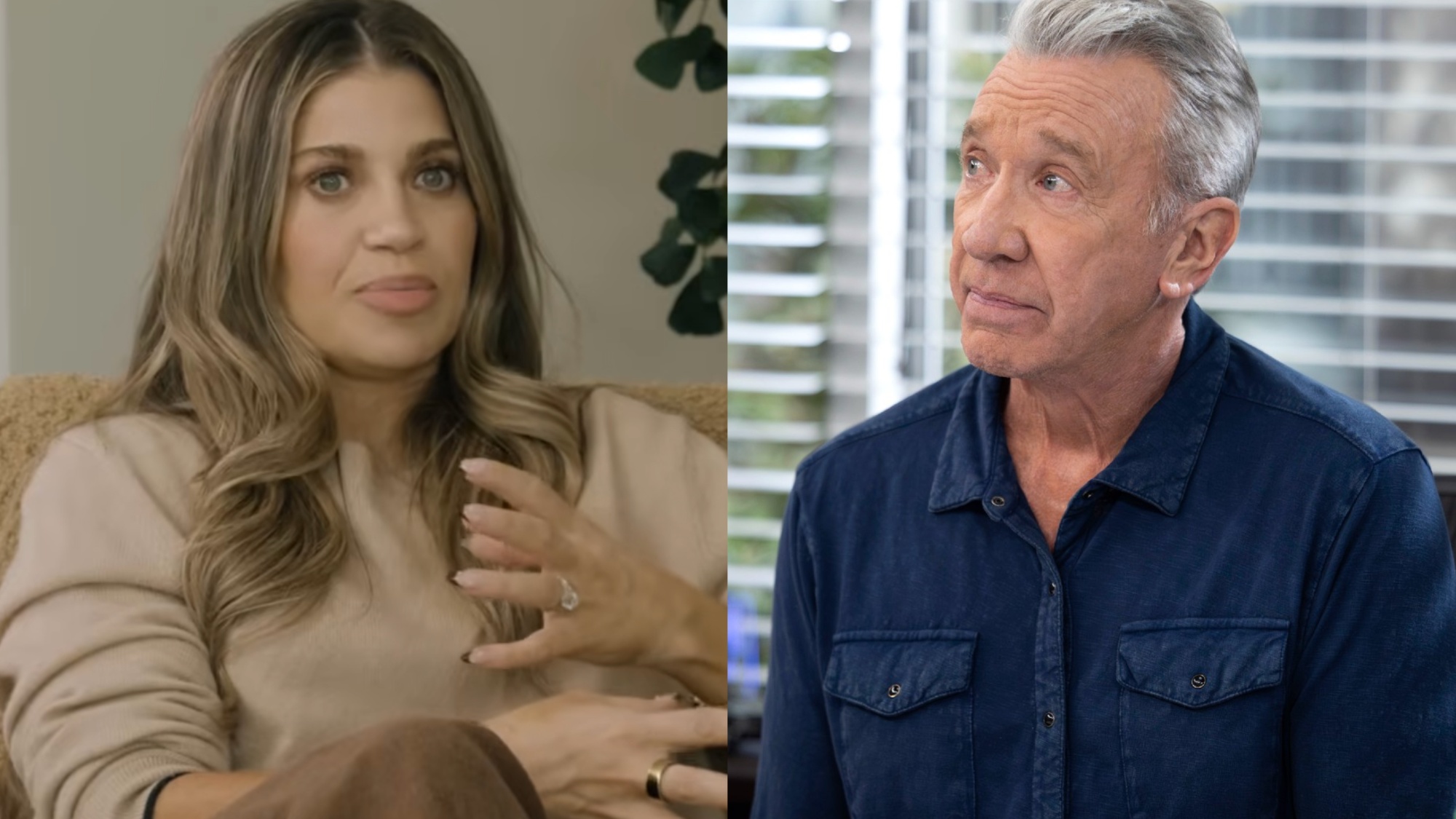 Tim Allen and Danielle Fishel split image