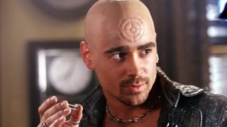 A close up of Colin Farrell's Bullseye in 2003's Daredevil movie