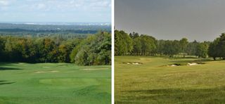 The 15th at Effingham Golf Club, before and after: The angles, weather and times of day are different, but it's clear to see the difference the changes have made