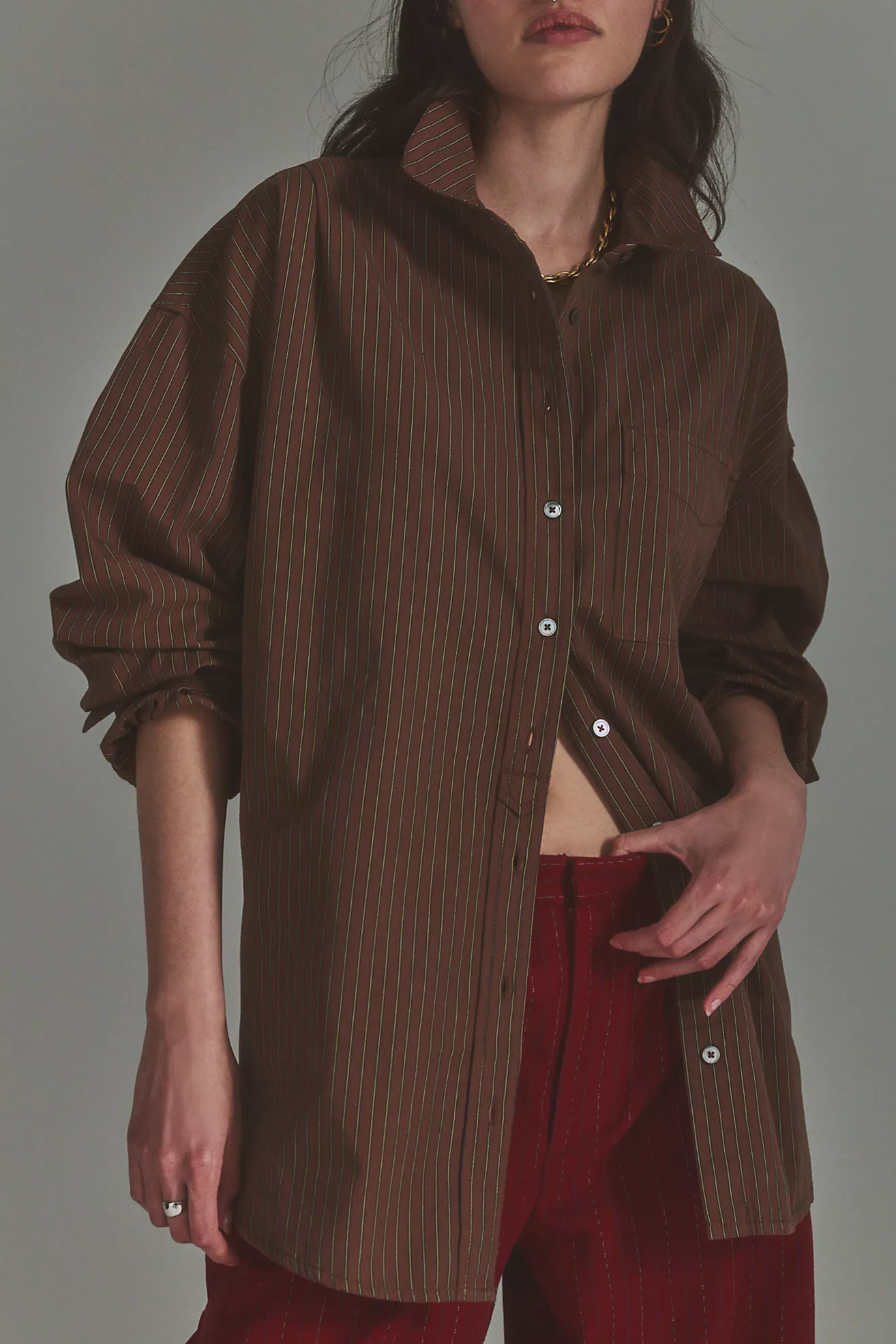 We the Free Lexi Striped Button Down Shirt