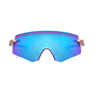 Pair of blue and purple mirrored sporty sunglasses