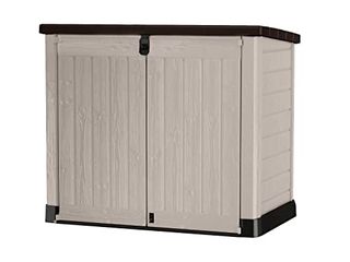 Keter Outdoor Storage Shed in Beige and brown