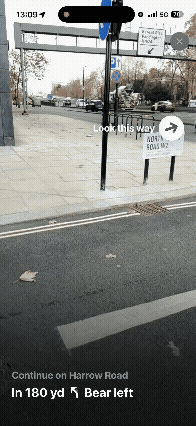 Apple Maps Guide Me in action