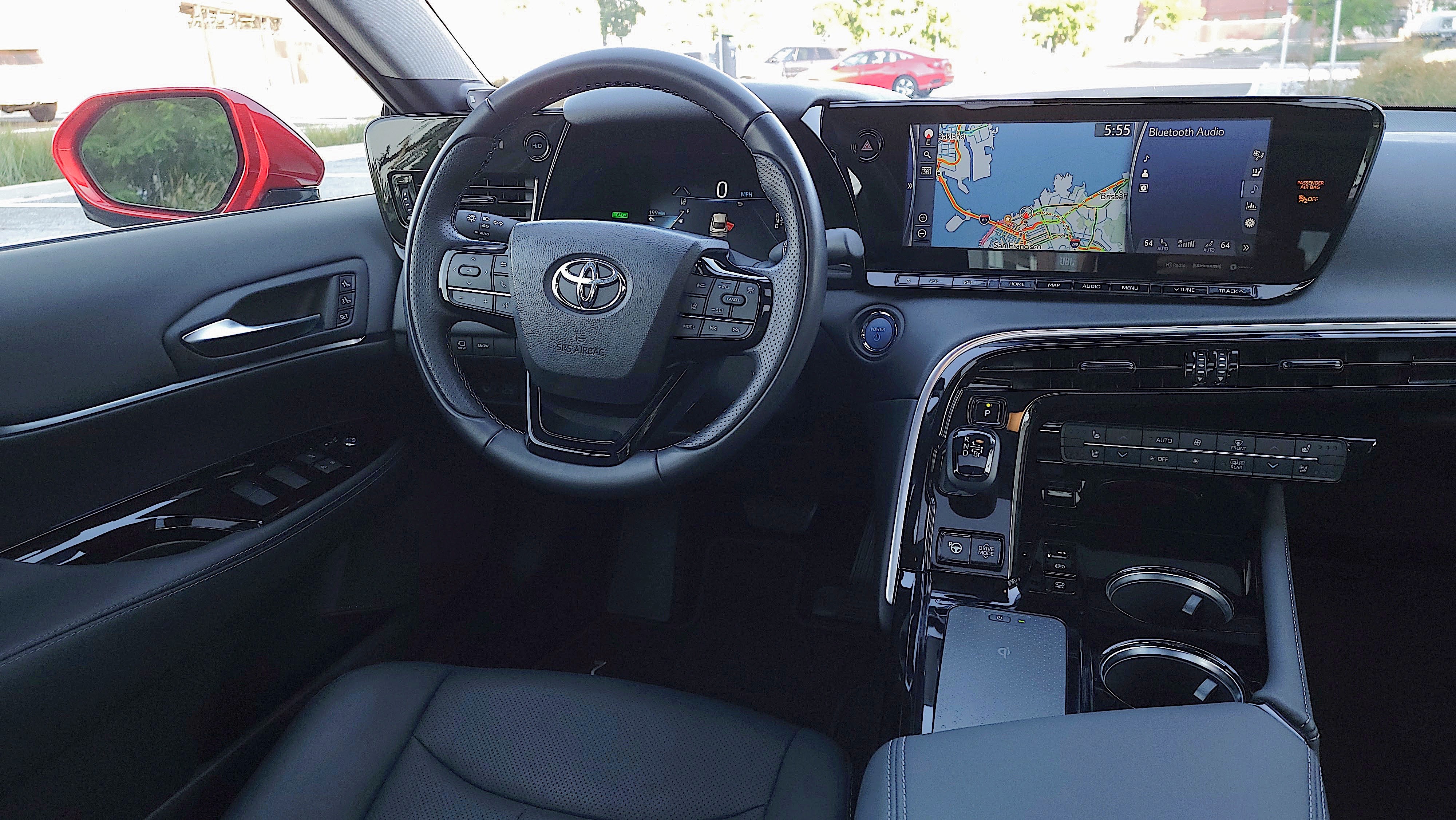 View of the driver's side of the cockpit in the Toyota Mirai (2021)