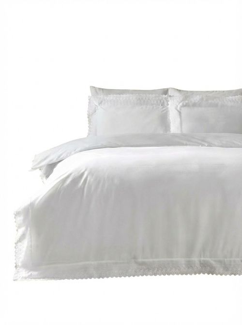White Lace Frill Duvet Set