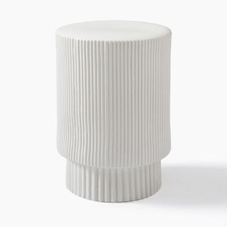 Fluted white side table