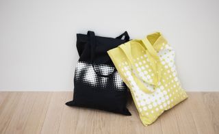Tote Bags yellow and black coloured