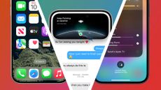 Three iPhones running iOS 18