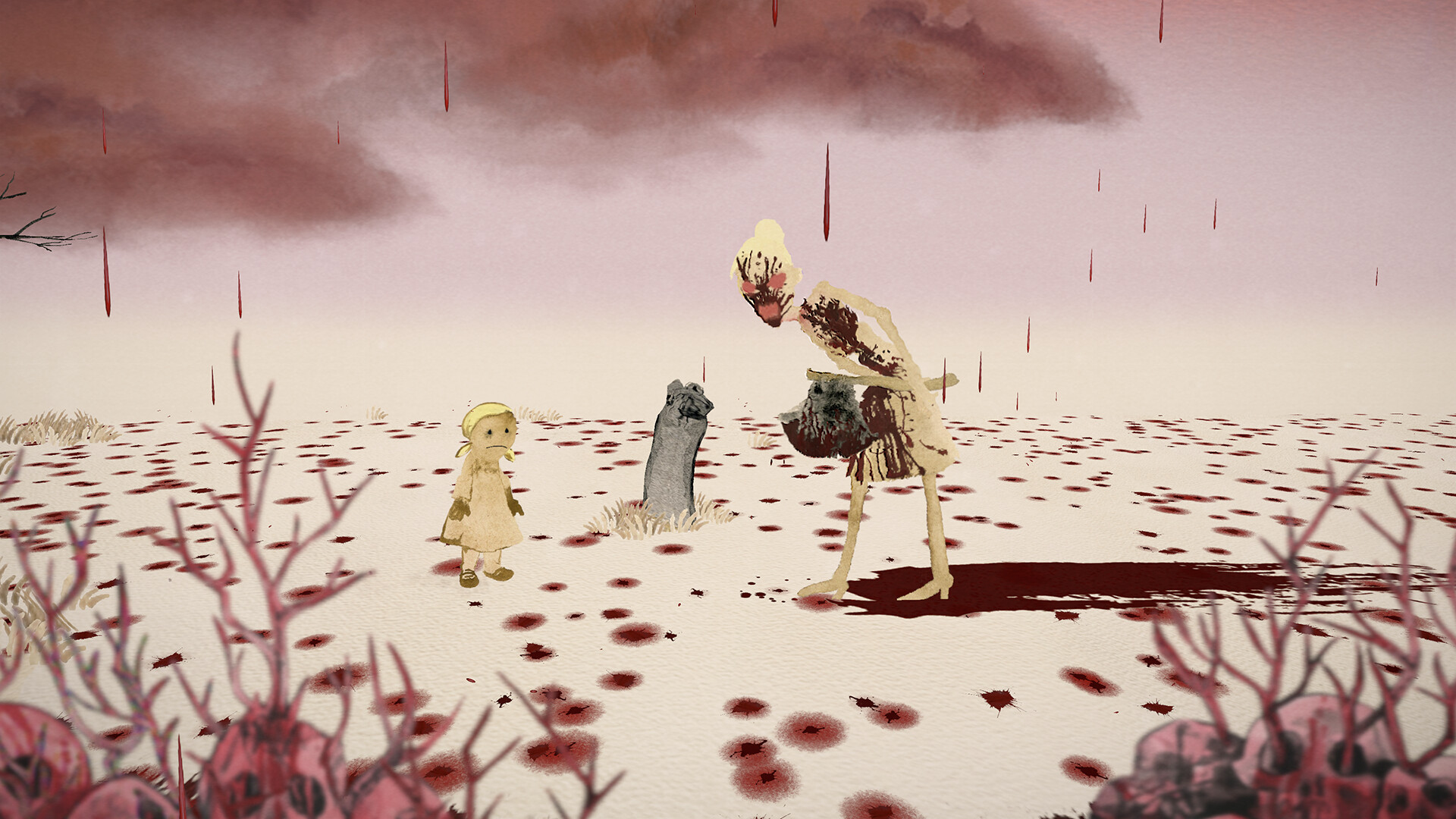 Gretel & Hansel video game art made with watercolours