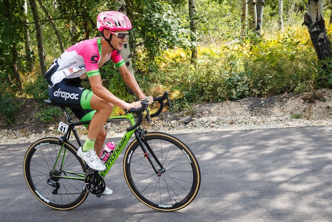 Nathan Brown (EF Education First-Drapac) off the front by himself on stage 6 of the 2018 Tour of Utah