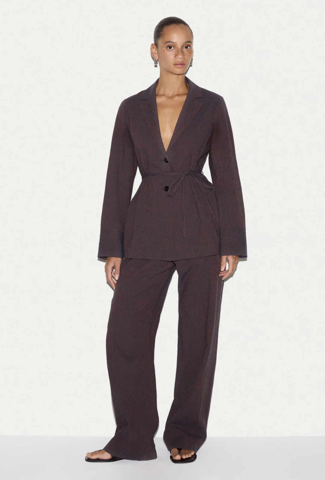 Jigsaw, Cotton Linen Stripe Relaxed Trouser