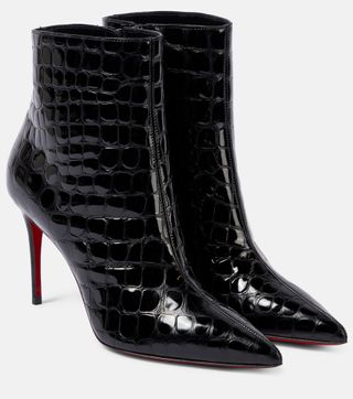 So Kate 85 Croc-Effect Ankle Boots