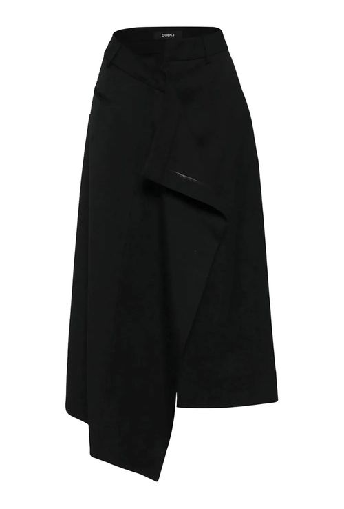 Asymmetric Draped Midi Skirt