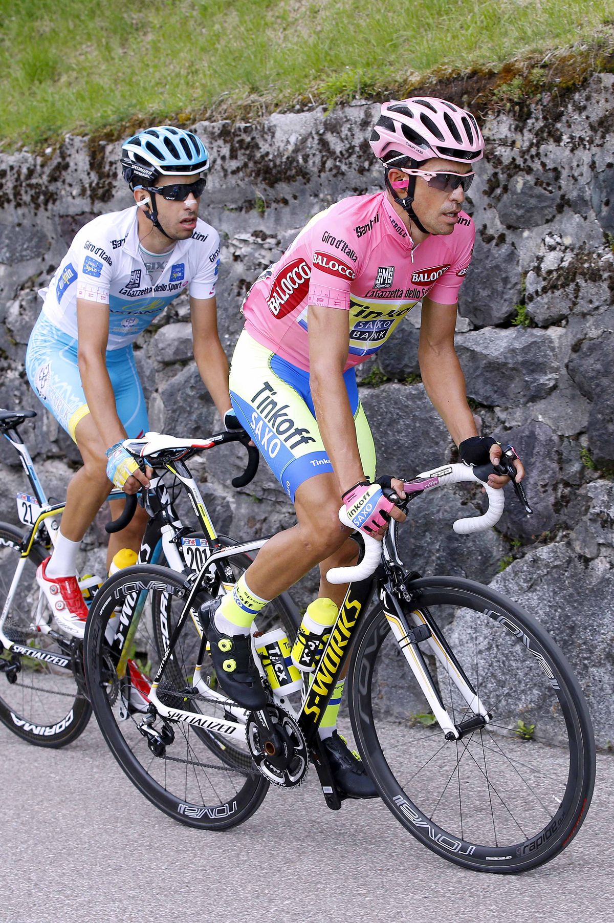Alberto Contador (Tinkoff-Saxo) and Fabio Aru (Astana) spent most of the stage in very close proximity to each other