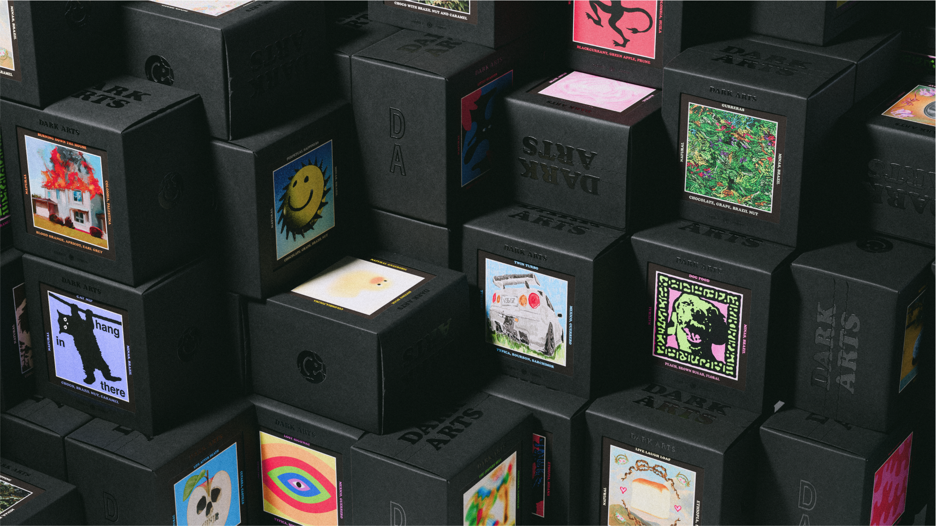 Dark Arts branding across touchpoints