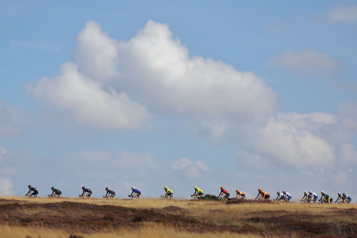 Picture by Alex WhiteheadSWpixcom 07092022 Cycling 2022 AJ Bell Tour of Britain Stage 4 Redcar to Duncombe Park Helmsby England The Breakaway