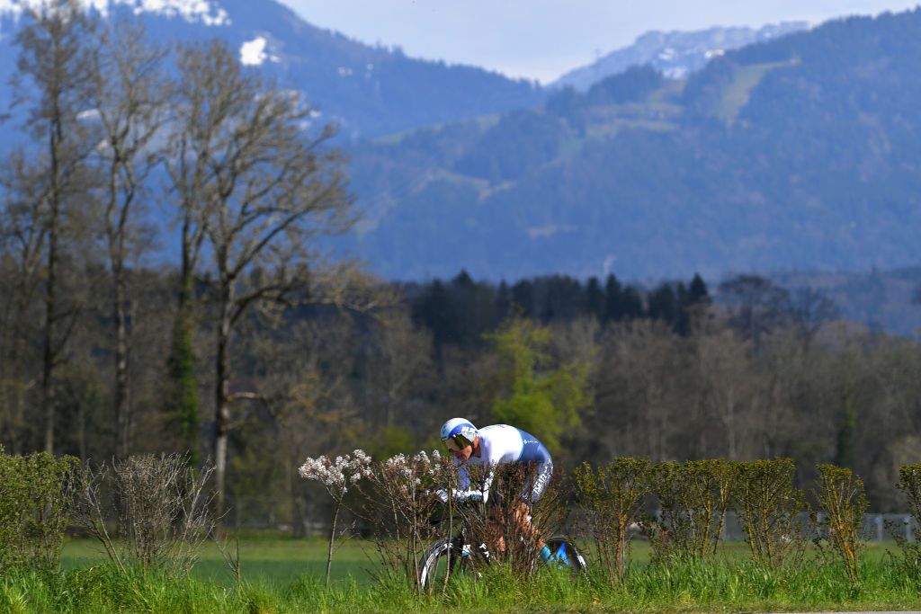ORON SWITZERLAND APRIL 27 Christopher Froome of United Kingdom and Team Israel StartUp Nation during the 74th Tour De Romandie 2021 Prologue a 405km Individual Time Trial stage from Oron to Oron 700m ITT TDR2021 TDRnonstop UCIworldtour on April 27 2021 in Oron Switzerland Photo by Luc ClaessenGetty Images