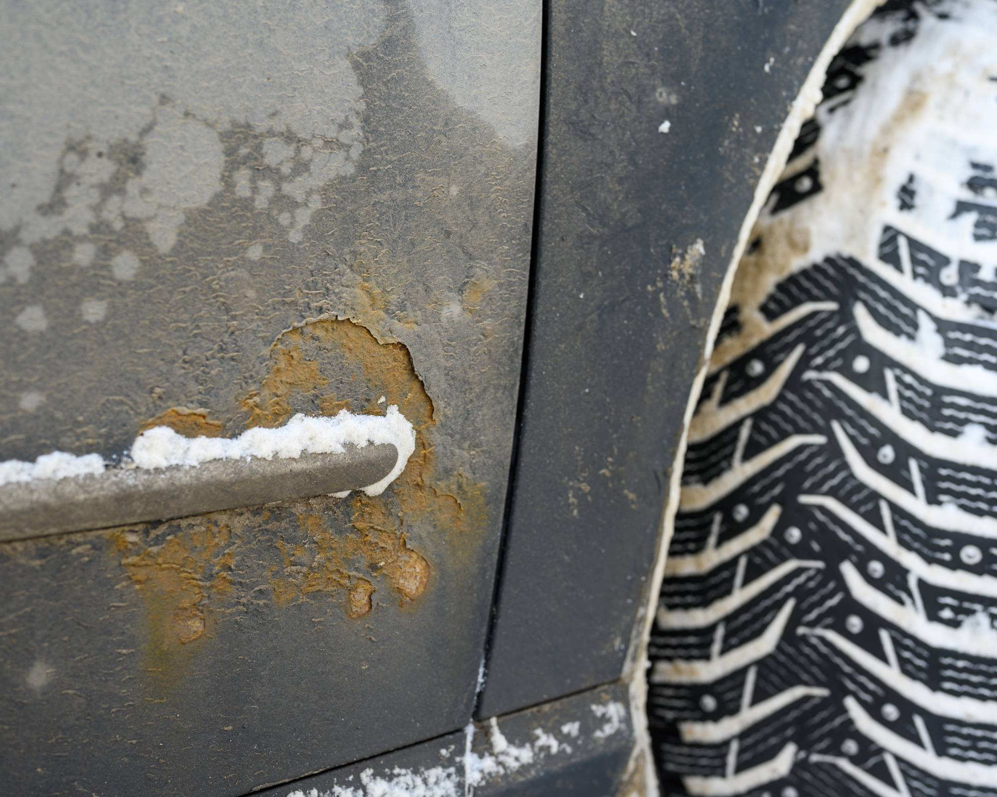 Rust on car from salt and snow