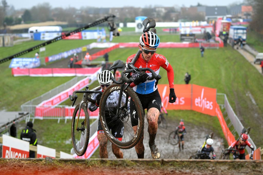 DENDERMONDE BELGIUM DECEMBER 26 Christine Majerus of Luxembourg and Team SD Worx competes during the 2nd Dendermonde UCI CycloCross Worldcup 2021 Womens Elite CXWorldCup UCIcyclocrossWC on December 26 2021 in Dendermonde Belgium Photo by Luc ClaessenGetty Images