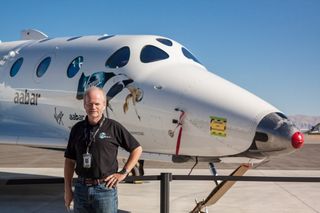 David MacKay, chief pilot of Virgin Galactic, made an appearance at the company's Career Day event on Sept. 7, 2013, at Mojave Air and Space Port in Mojave, Calif.